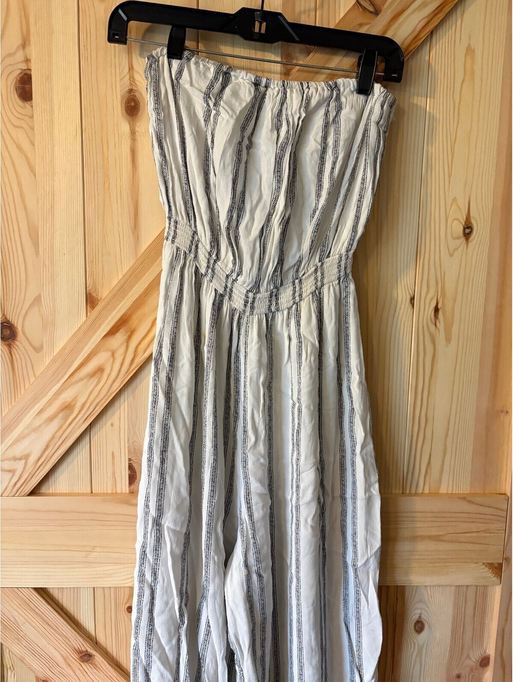 Urban Outfitters Silence + Noise White & Black Strapless Jumpsuit Size Medium
